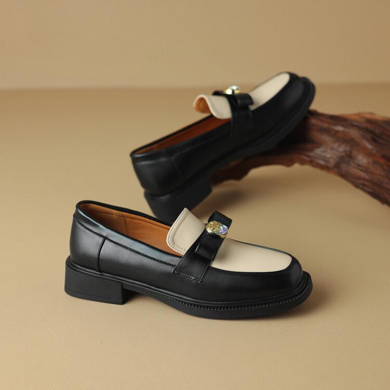 Новые удобные женские лоферы размер женской обуви повседневные с легким вырезом на низком каблуке однотонные резиновые с круглым носком на плоской подошве