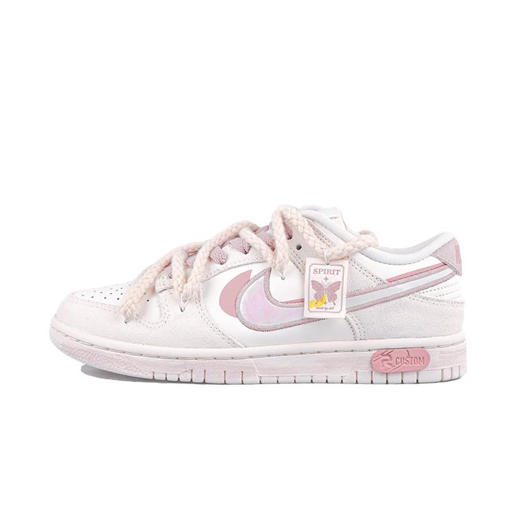 Nike Кроссовки Dunk Ударопрочные, Износостойкие, Дышащие Низкие Скейтбордические Женские Розовый Белый HF5074-133(Team27-S-BOX)