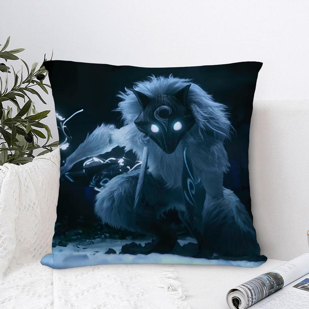 K-Kindred LOL Игровая Наволочка Декоративная для Дивана Домашний Двусторонний Принт Плюшевая Квадратная Наволочка для Подушки Декор Подушки Чехол