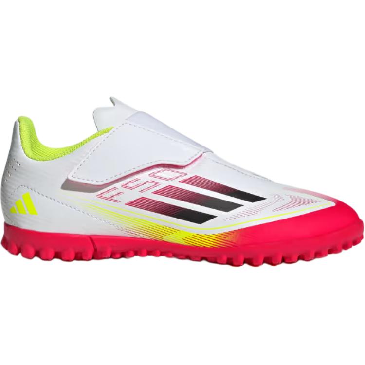 Adidas F50 Club Vel TF Comfortable Non-Slip Durable Low-Top Soccer Shoes Kids Soccer Shoes White Black Bright-Yellow-Fluorescent IE1314