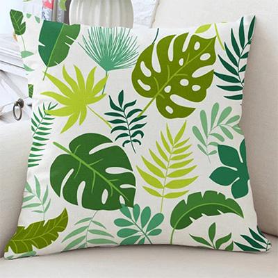 Exotic Tropical Leaves and Flowers Double-sided Printed pillow cover Short plush Suitable living rooms sofas throw cushion cover