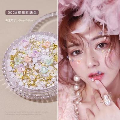 Глаза Лицо Макияж Лицо Украшения Патч Бабочка Алмаз Жемчуг Клей Стразы Блестящий Блестящий DIY Украшения Для Ногтей 1 Коробка