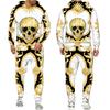 Novelty Skull Flower 3D Printed 2 Piece Tracksuit Set Men's Cool Hoodie+Pants Jogging Suit Unisex Hip Hop Casual Street Clothing