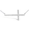 [K9509] - Silver White 'Cross' Necklace (rhodium-plated) - 29x15 Mm