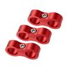 A ABSOPRO Car Hose Separator Clamp Fuel Line Connector for AN8 Fuel Hose Aluminum Alloy Red (Set of 3)