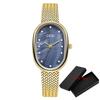 Fashion Gedi Tp Brand Quartz Luxury Oval Tonneau Clock Vintage Simple Dial Rose Gold Sliver Blue Orologio Ladies Gifts Watches