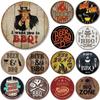 Wood Vintage Retro Beer BBQ Zone Round Metal Tin Sign Rustic Decor Wall Art Posters Funny Iron Painting for Home Bar Pub Cafe Garage for Door, Wall