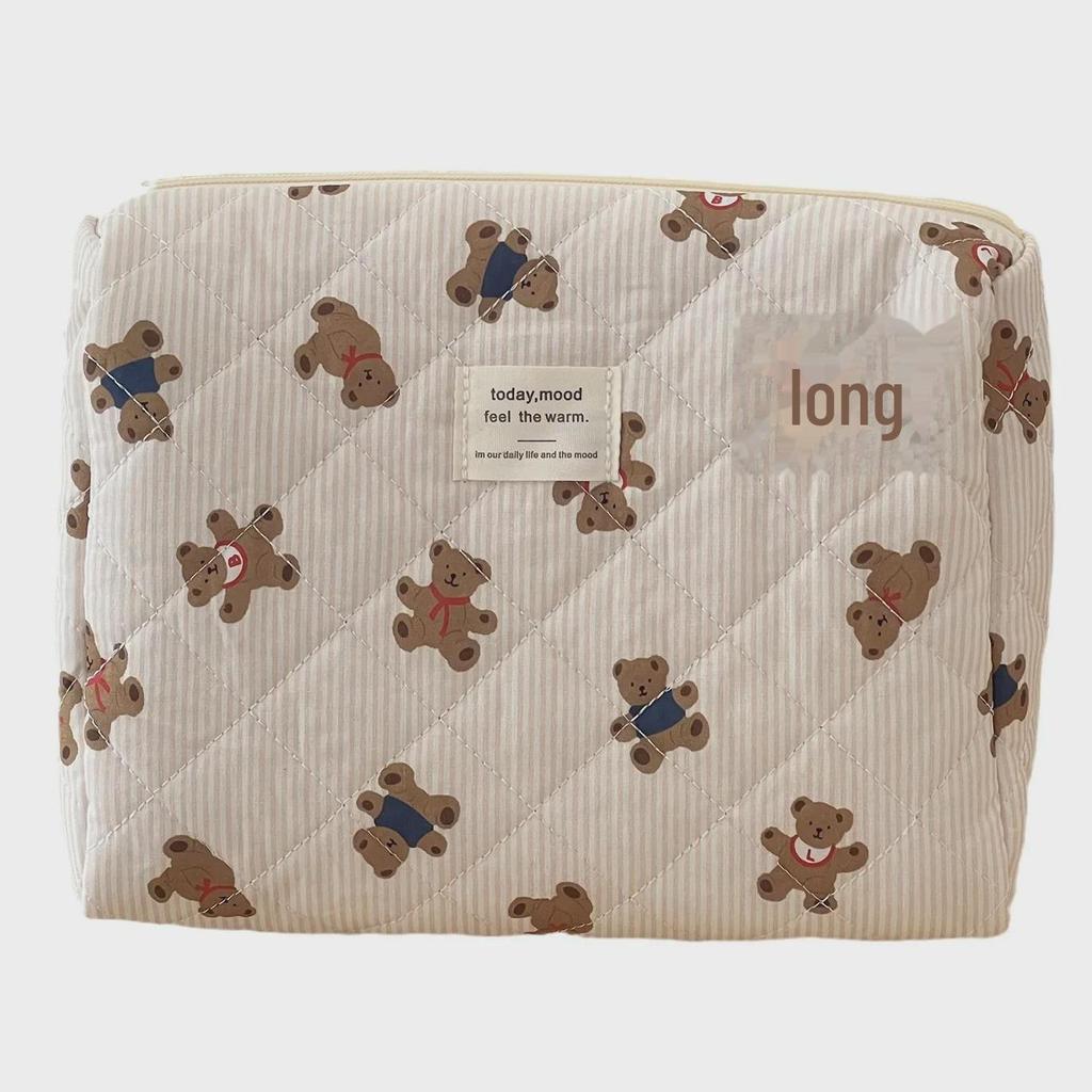 Striped Bear Cartoon Travel Cosmetic & Toiletry Bag