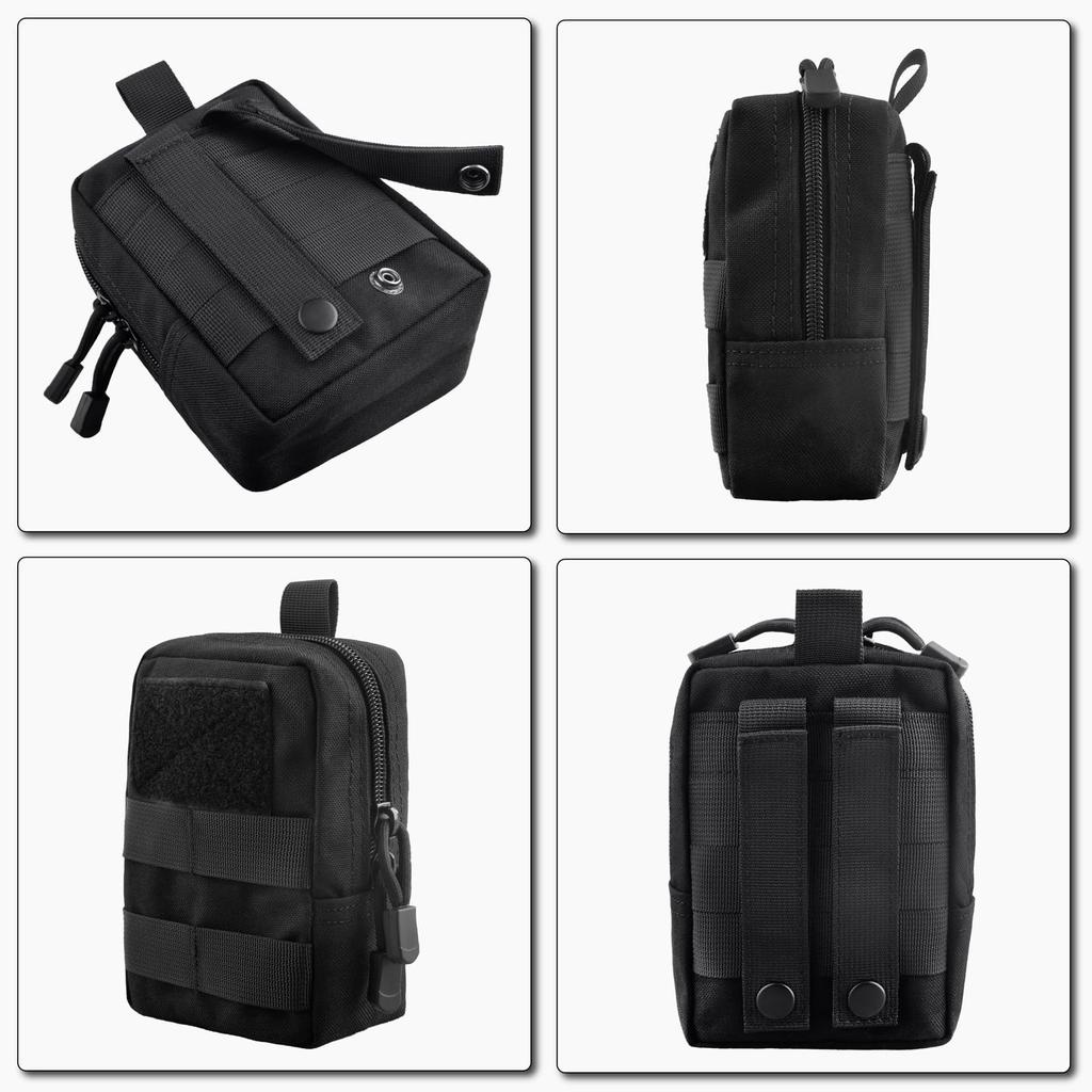 TRIWONDER Survival Game Pouch Tactical Pouch MOLLE Pouch Back Военный чехол с аксессуарами для хранения Рыбалка Использование на открытом воздухе Совместимость с Molle (черный)