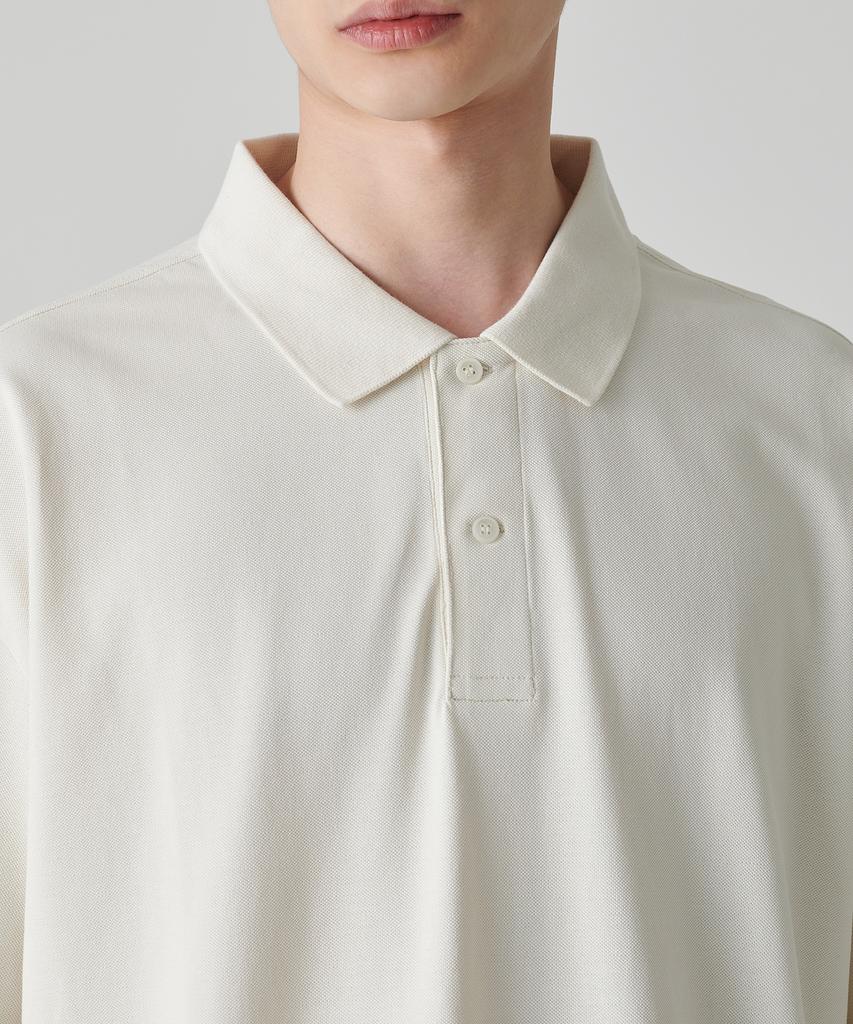 MUSINSA STANDARD [Cooltandard] Oversized Pique Polo Shirt [Cream]