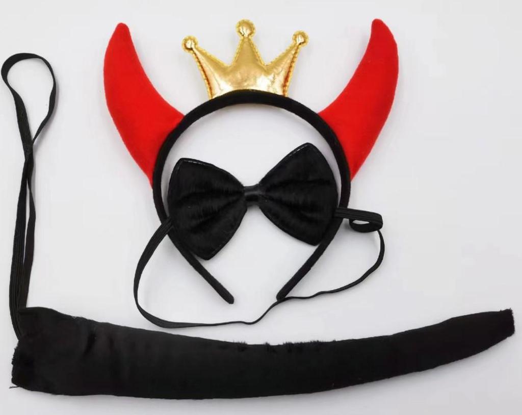 Золотой блестящий головной убор с дьявольскими рожками из пайеток для рождественского и хэллоуинского выступления.
