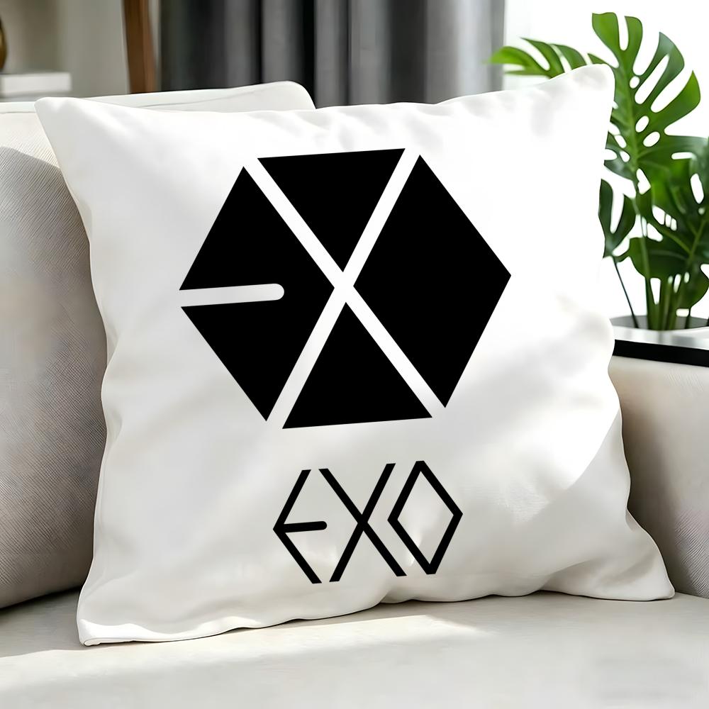 Kpop Style Exo Cushion Cover Cushion Cover Set 4Pcs 50X50 45X45 40X40 Pillowcase Decorative Sofa Home Decor