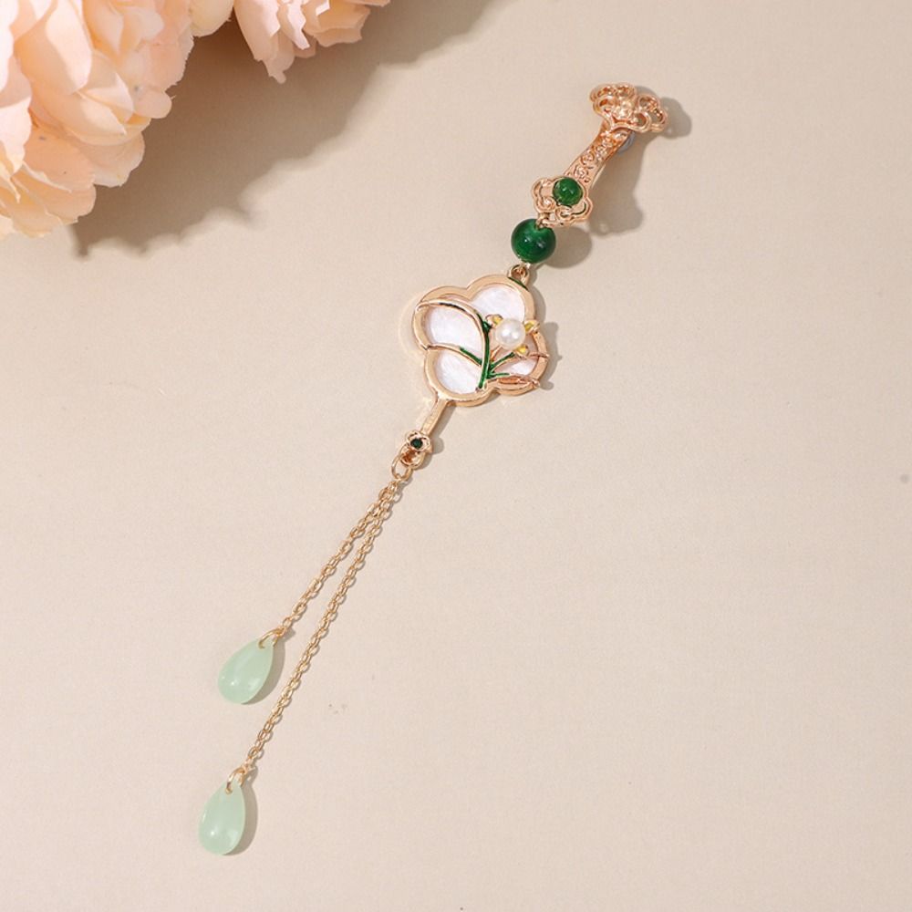 Long Tassel Chinese Style Brooch Electroplating Retro Lotus Brooch  Party Jewelry