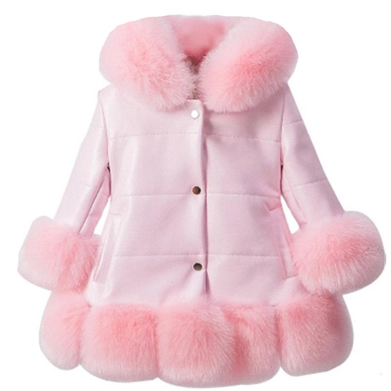 Winter Girls Winter Thickened Jacket Korean Version of Children's Clothing Children's One Mid-length Hooded Coat