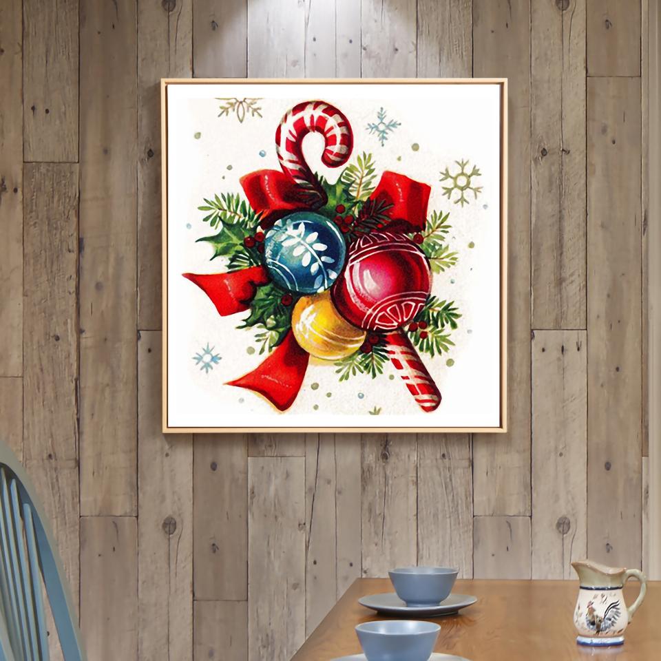 5D DIY Diamond Painting Christmas Round Diamond Kit Painting Embroidery Mosaic Cross Stitch Wall Sticker Gift Home Decoration