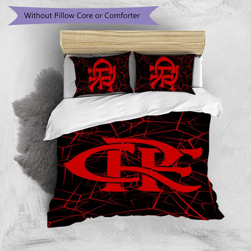 3pcs Clube de Regatas do Flamengo pattern bedding set duvet cover set includes duvet cover &pillowcases, perfect all season bedroom decoration & gift