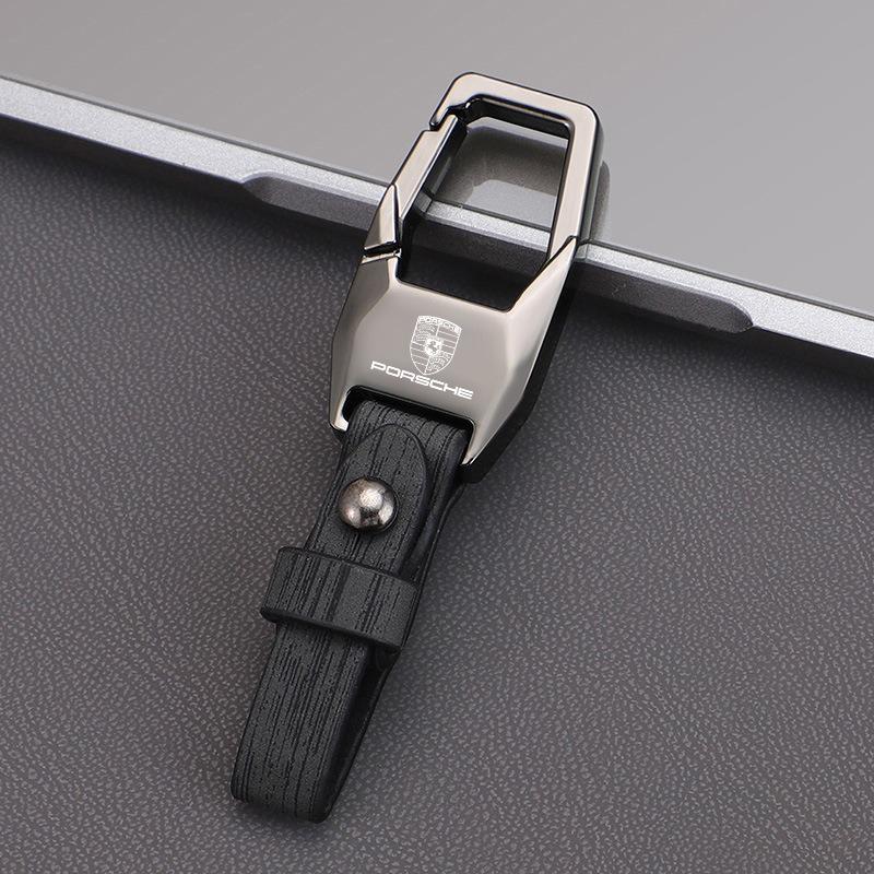 Car Decoration Key Holder Zinc Alloy Keychain Key Ring For Porsche Cayenne Panamera Macan Boxster Cayman 718 911 Sticker xhrg00
