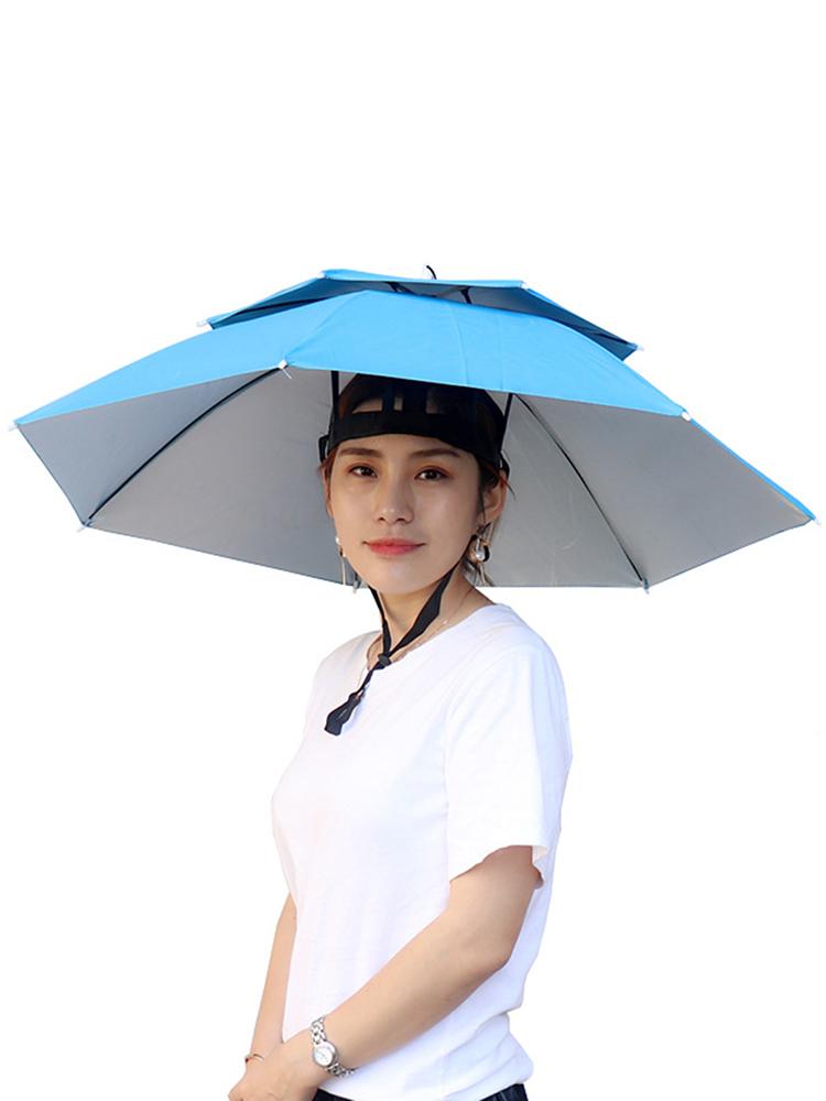 Double-Layer UV Protection Sunscreen Umbrella Caps Outdoor Parasol Fishing Tools
