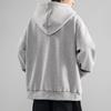 Мужской зимний худи Streetwear средней длины, куртка-кардиган на молнии, верхняя одежда с карманами, свободный крой, спортивный, с кулиской