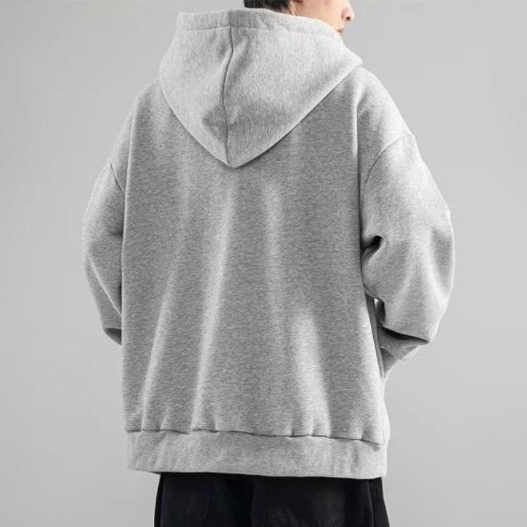 Мужской зимний худи Streetwear средней длины, куртка-кардиган на молнии, верхняя одежда с карманами, свободный крой, спортивный, с кулиской