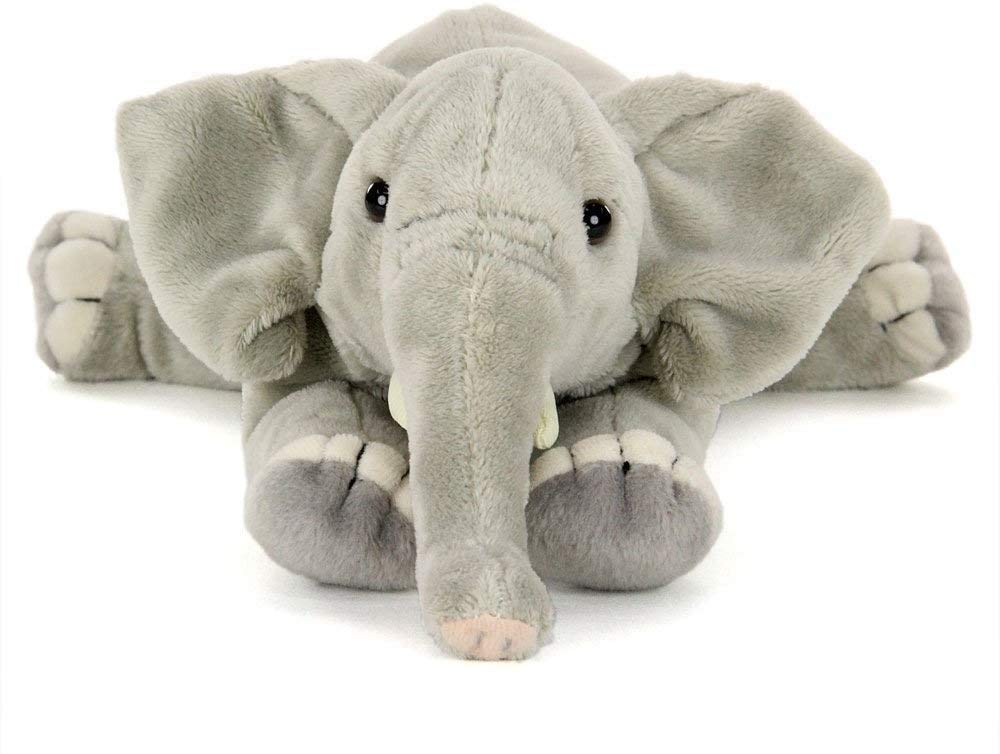 Carolata African Elephant Plush Toy (Nestling SeriesSoft To the Touch) Realistic Elephant Animal Toy Doll Gift Present Birthday (Checked Twice)