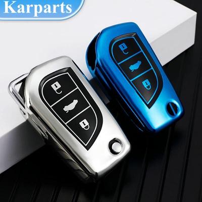 Мягкий чехол для ключей от машины из ТПУ, полное покрытие для Toyota Highlander RAV4 Izoa CHR Levin Camry Corolla reiz, 3 кнопки, защитный чехол для ключей