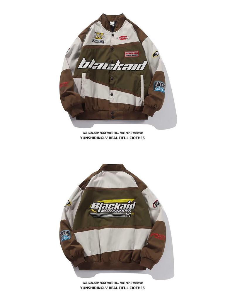 Ретро американская мотоциклетная куртка: Универсальный, Свободный крой, Хип-хоп стиль для мужчин и женщин