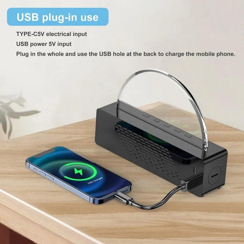 Восход солнца, красочный RGB свет, светодиодный умный будильник, домашний вечный календарь, термометр, прикроватная ночная лампа