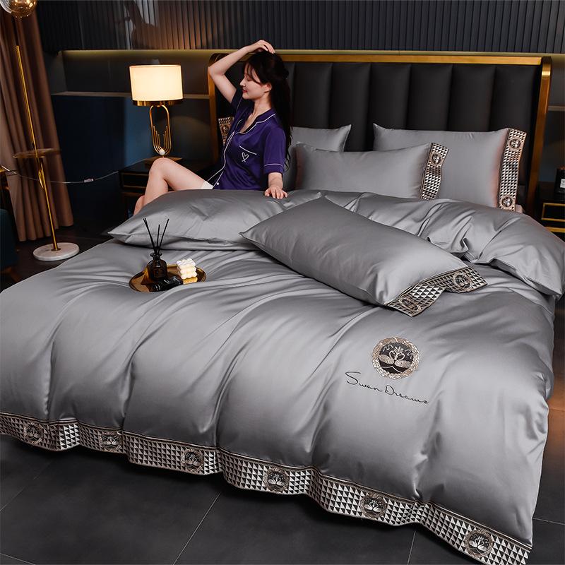 200 Хлопок с длинным волокном 4 шт. Хлопок Чистый хлопок Легкий Роскошный Пододеяльник, Простыня Высококачественное Постельное белье