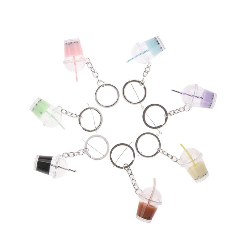 Bubble Tea Diy Keychain High Quality Acrylic Pendant Backpack Keyring Charms