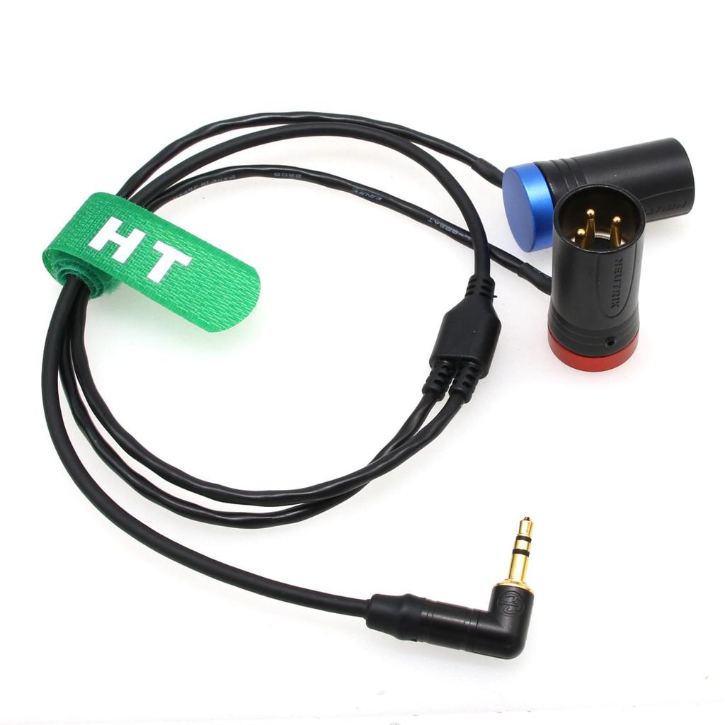 Аудиокабель HangTon Rode Wireless GO II для микрофона Sony FX9, звукового микшера, рекордера, на двойной XLR 3-контактный 2-канальный низкопрофильный 50 см - 3,5 мм 1/8"