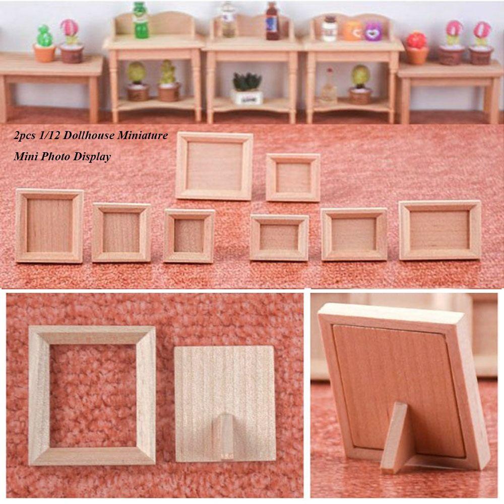 2 шт. Аксессуары для DIY Деревянная фоторамка Мини-дисплей для фото Высококачественная модель имитации мебели