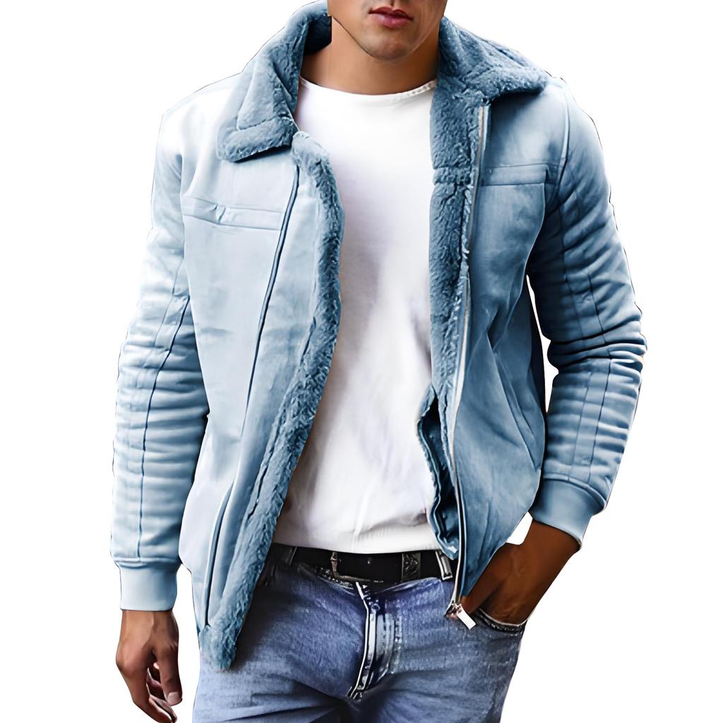 Men's Solid Color Zipper Pocket Hooded Sweatshirt Jacket Cardigan Men's Casual Jacket Cardigan