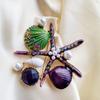 Fashion Brooch With Metal Rhinestones And Pearls Accessory