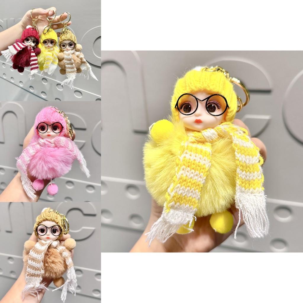 Delightful Plush Big Eye Doll Keyring Fluffy Rabbit Style Ideal For Friends And Family