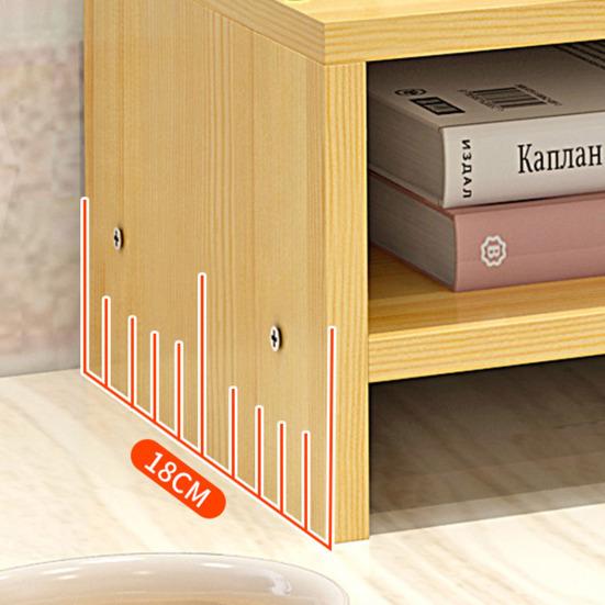 Wooden Computer Elevated Rack Monitor Stand Riser with Storage Compartment Easy Installation Office Desk Storage Organizer Laptop Holder