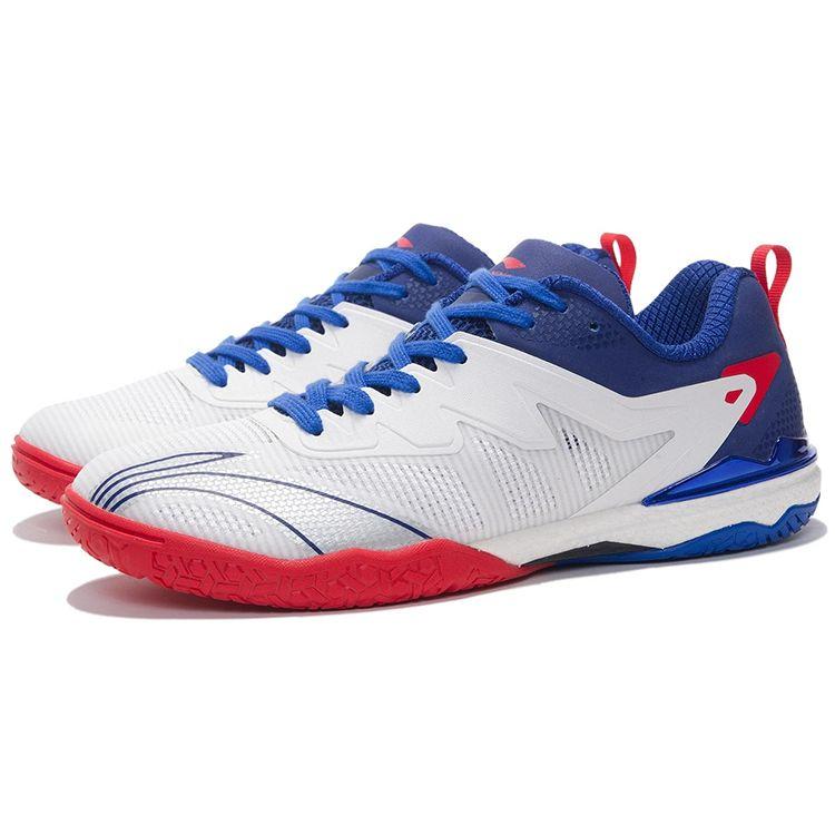 Кроссовки для настольного тенниса Li Ning Qilin 2.0 из ткани с отскоком, низкие, мужские, белые, синие, красные APPR001-2