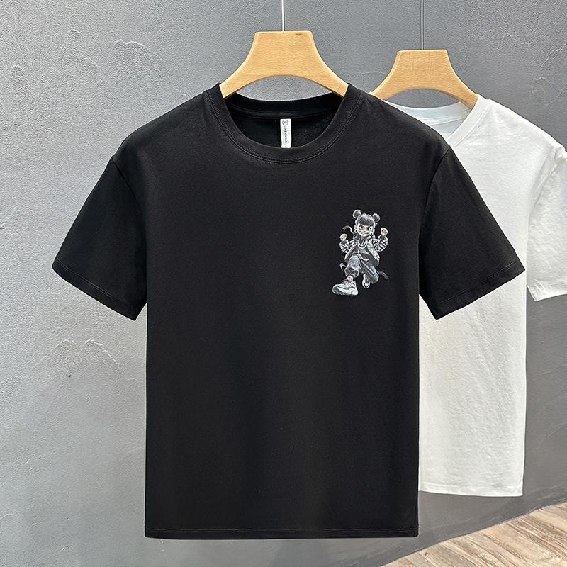 Cartoon Printed Short-sleeved T-shirt Men's Summer New Short T-shirt Trendy Brand Design Niche