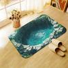Нескользящие Ярко-аквамариновые Бирюзовые Принты Камень Коврики для душа Ультратонкие Коврики для ванной Абсорбирующие Быстросохнущие 3D Визуальные Полиэстер