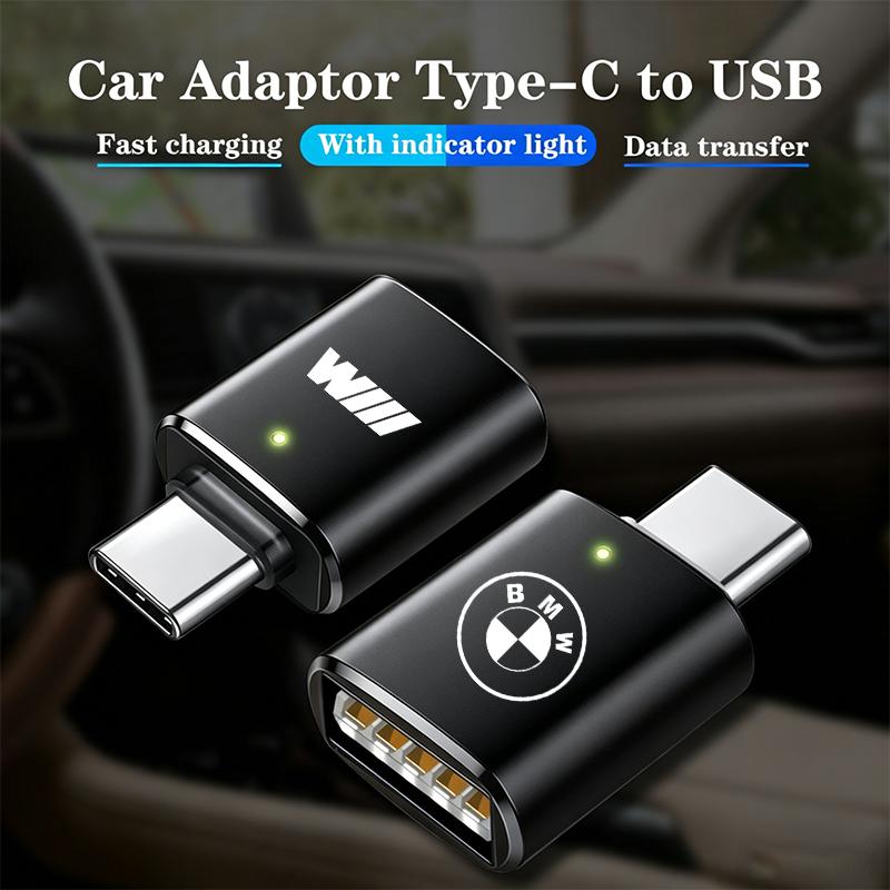 For BMW Car Type-C To USB Power Adapter Fast Data Transfer and Charging Adapter M G80 G07 G42 G14 G15 M2 M3 M4 M5 M7 Key Chian CC2