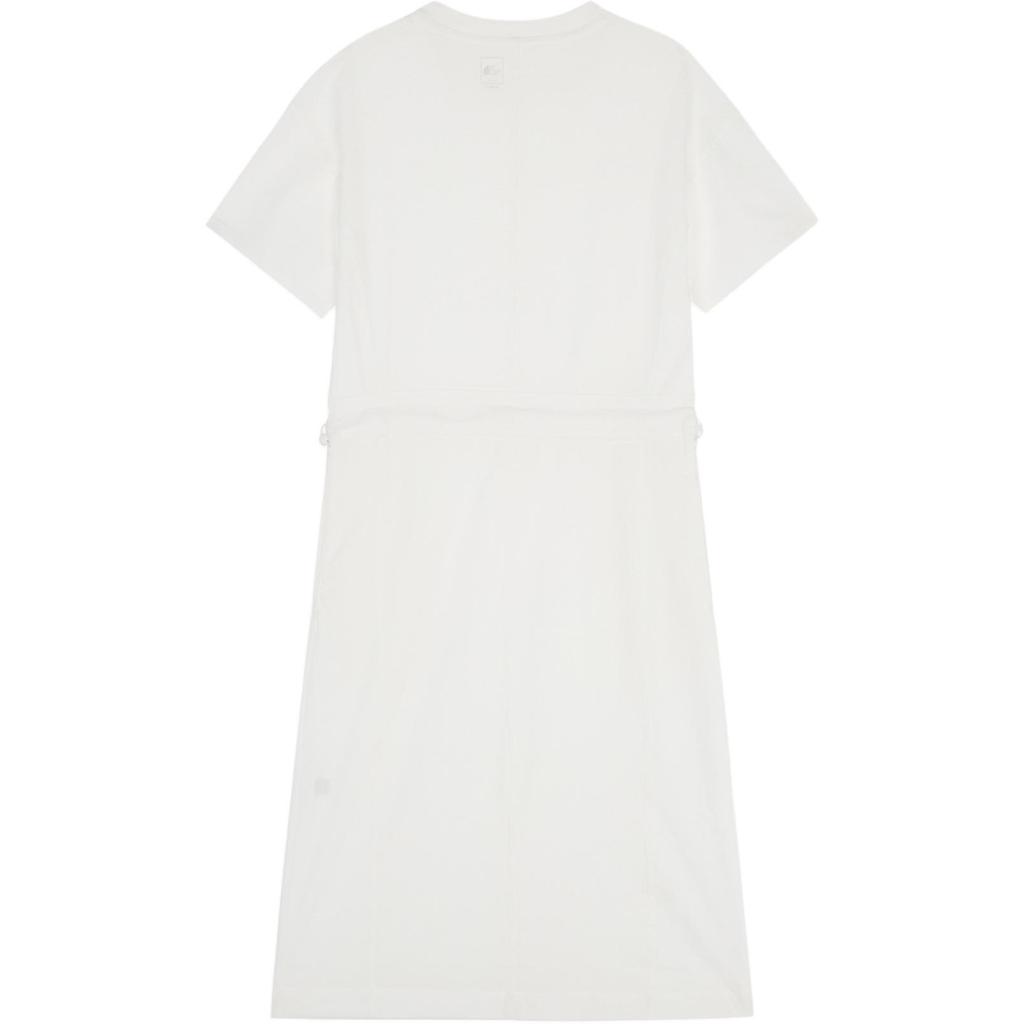 The North Face Solid Color Round Neck Mid-Length Short Sleeve Dress Women dresses White NT7ZR33B