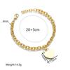 Atoztide Personalized Engrave Name Bracelet For Women Men Stainless Steel Heart Pendant Thick Chain Birthday Jewelry Gift