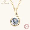 New 6-character Moissanite Necklace For Women Senior Sense 925 Silver Pendant Niche Design Note Collarbone Chain