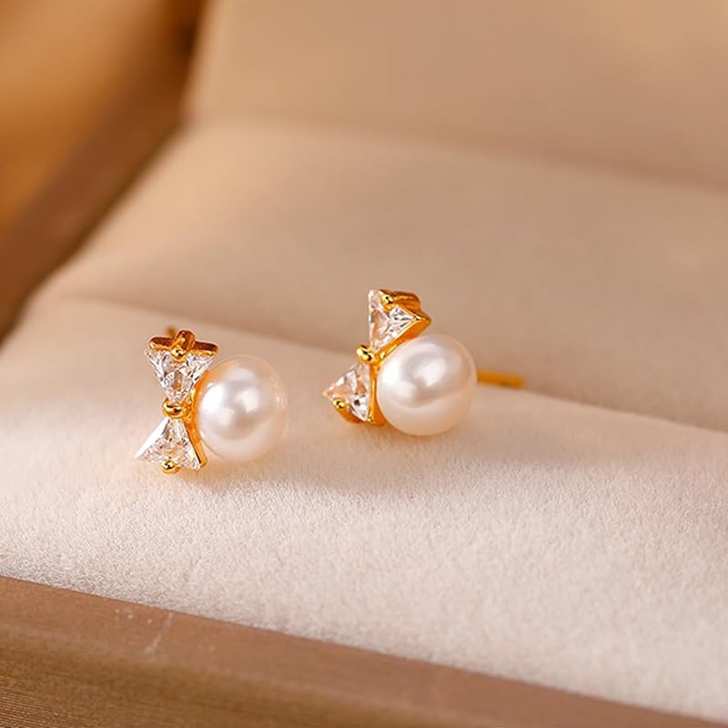 Набор серег Оставь это на 6 пар в наборе Совместимо с металлической аллергией второй прокол для женщин 18К покрытие Гипоаллергенные милые Маленькие серебро 925 2