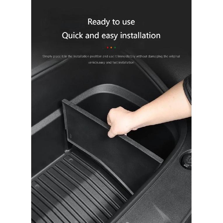 For Tesla Model Y Juniper Front Trunk Cover Roller Curtain Trunk Partition Organizer Divider Baffle Cargo Cover Protector Board
