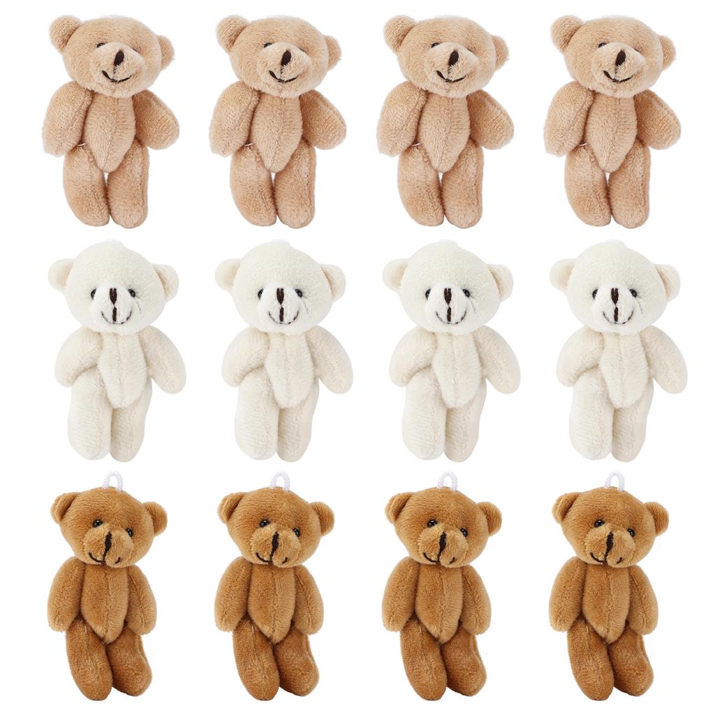12 Pcs Mini Stuffed Bears Comfortable Soft Cute Mini Teddy Plush Toy for Wedding Birthday