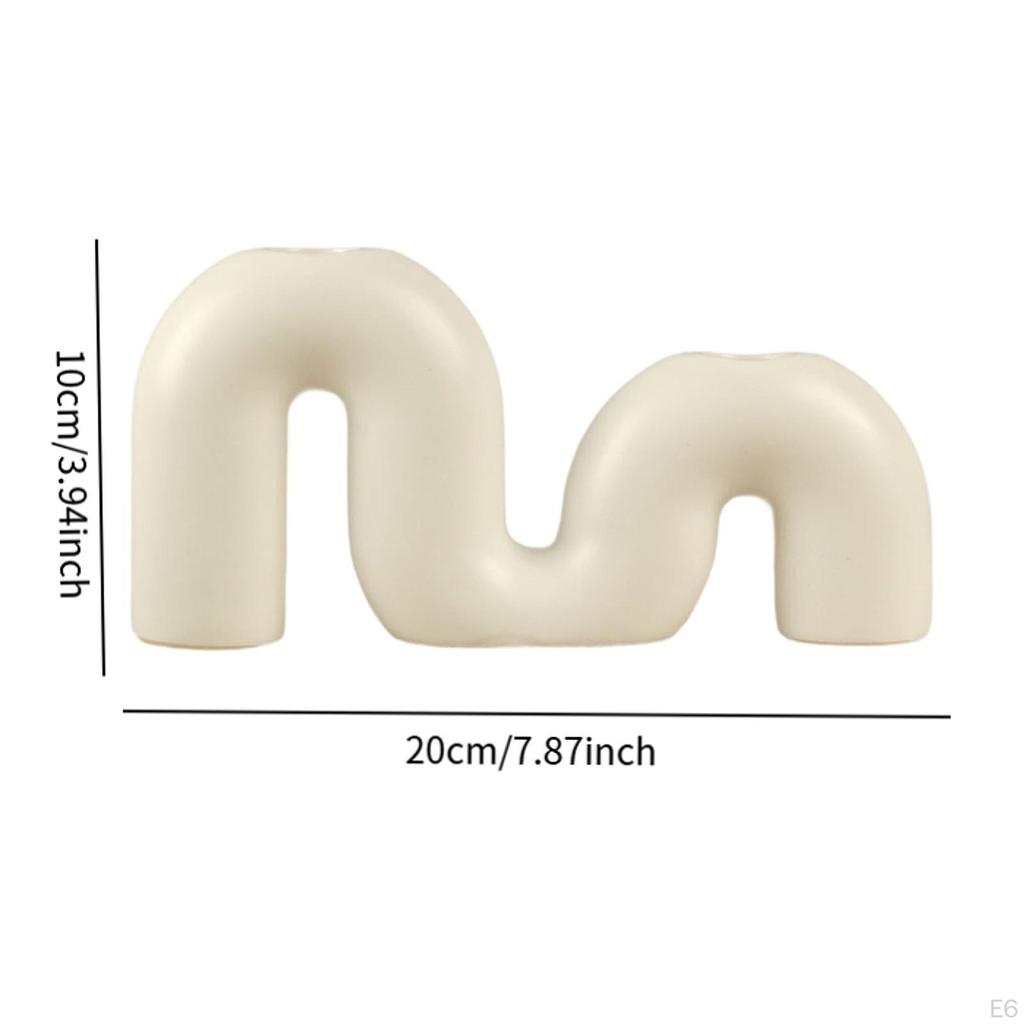 Ceramic Candle Holder for Christmas Pillar Display Home Fireplace Candelabrum