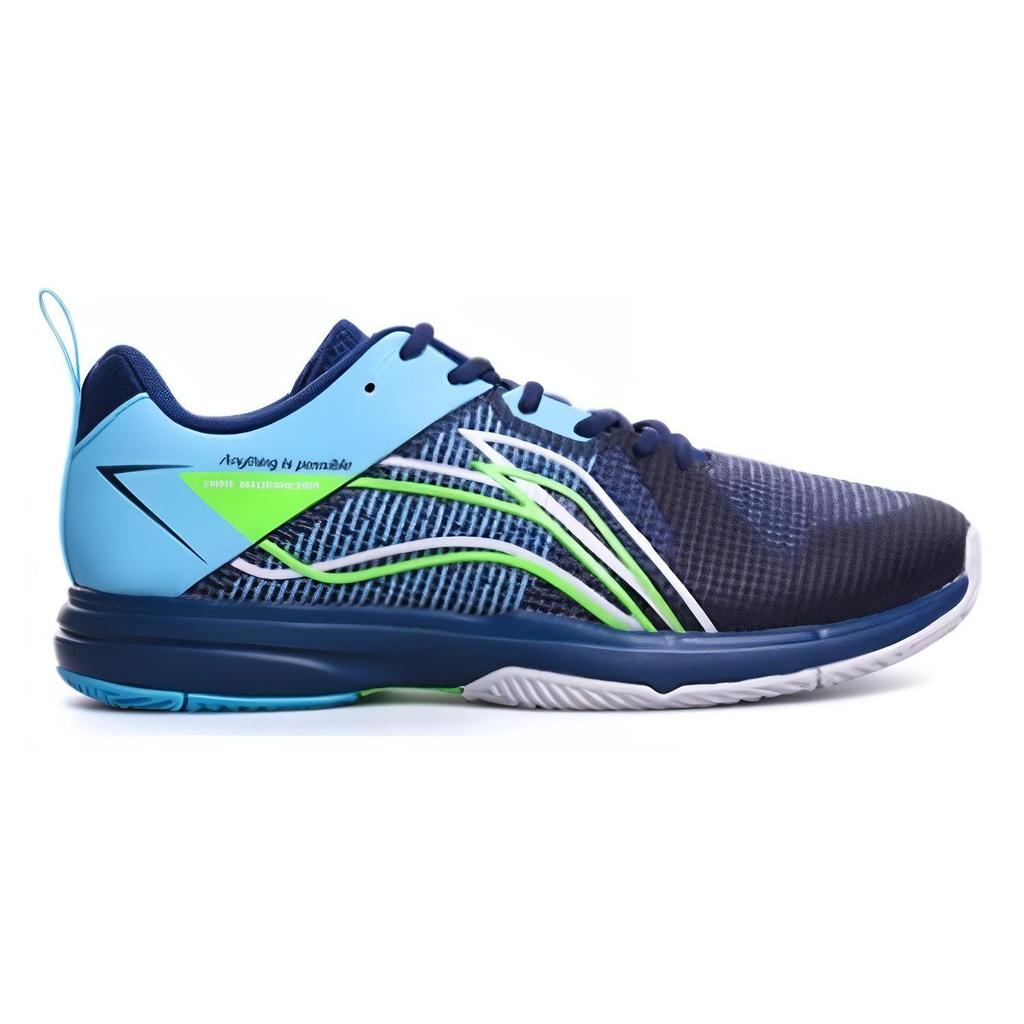 Li-Ning Удобные универсальные прочные дышащие низкие кроссовки для бега унисекс синие черные AVQS003-2