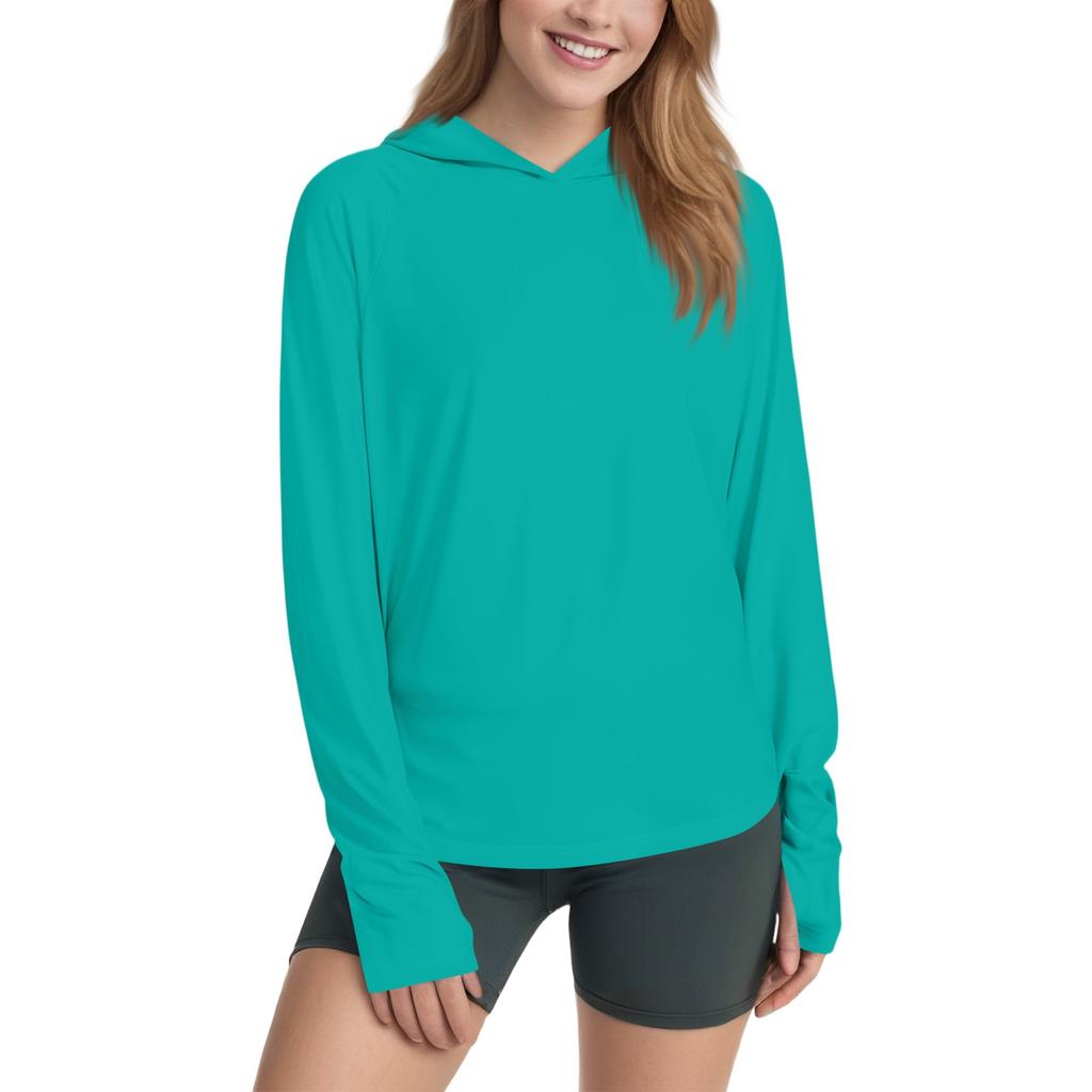 Женская рубашка Sunblock Ice Silk с капюшоном Upf 50+ с длинным рукавом, легкая быстросохнущая футболка для походов