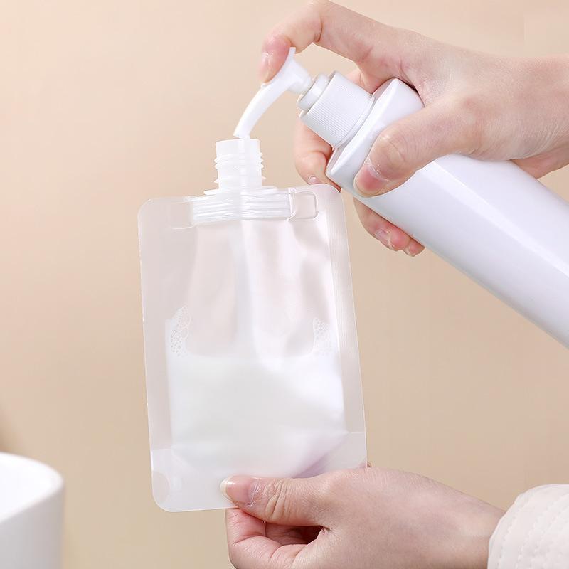 3/5pcs 30/50/100ml Clamshell Packaging Bag Stand Up Spout Pouch Plastic Hand Sanitizer Lotion Shampoo Makeup Fluid Bottle Travel